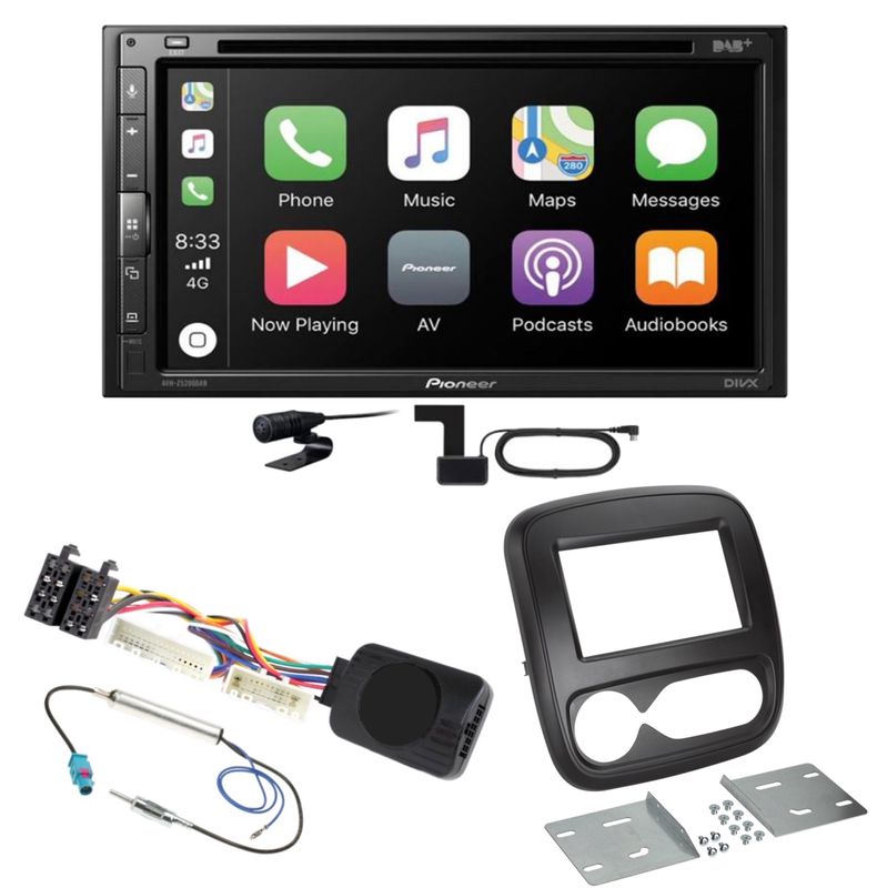 Pioneer AVH-Z5200DAB Bluetooth USB DAB+ CarPlay MP3 Einbauset für Opel Vivaro B Pioneer AVH-Z5200DAB Bluetooth USB DAB+ CarPlay MP3 Einbauset für Opel Vivaro B