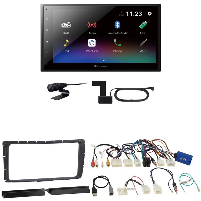 Pioneer DMH-A340DAB USB Bluetooth MP3 USB Einbauset für Toyota Hilux ab 2011