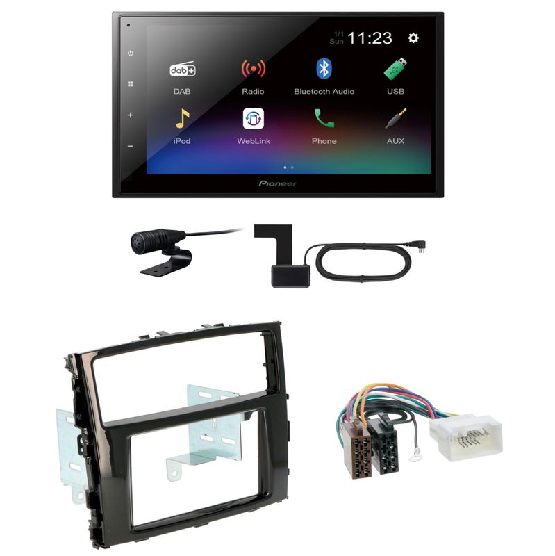 Pioneer DMH-A340DAB USB Bluetooth MP3 Einbauset für Mitsubishi Pajero ab 2015
