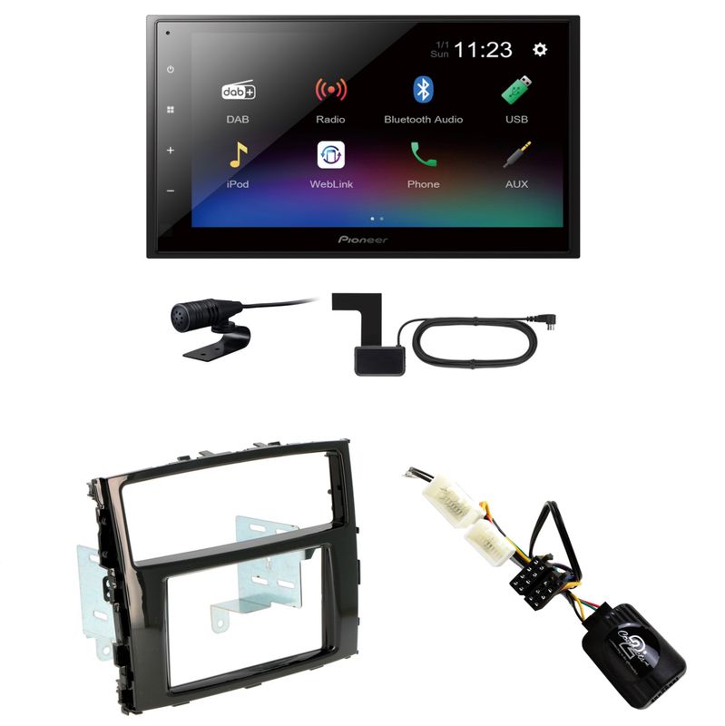 Pioneer DMH-A340DAB USB Bluetooth MP3 Einbauset für Mitsubishi Pajero ab 2015