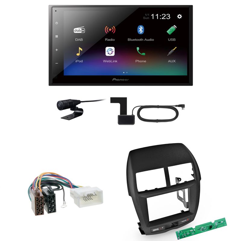 Pioneer DMH-A340DAB USB Bluetooth MP3 USB Einbauset für Mitsubishi ASX bis 2014