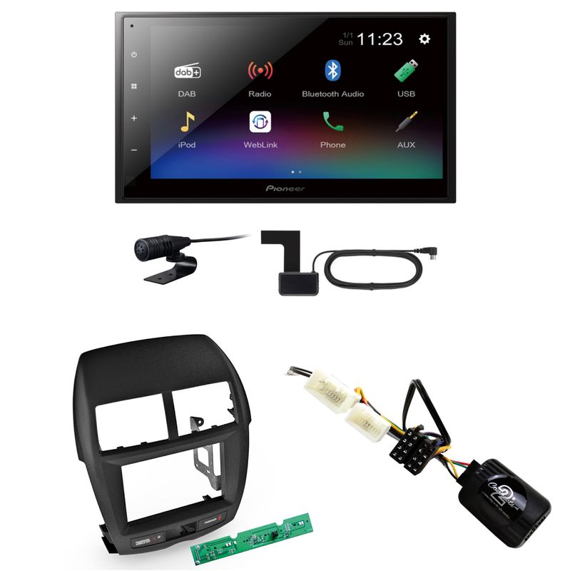 Pioneer DMH-A340DAB USB Bluetooth MP3 USB Einbauset für Mitsubishi ASX bis 2014