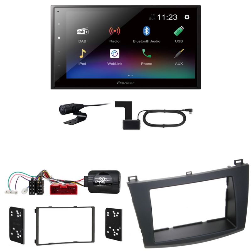 Pioneer DMH-A340DAB USB Bluetooth MP3 Bluetooth MP3 Einbauset für Mazda 3 BL Pioneer DMH-A340DAB USB Bluetooth MP3 Bluetooth MP3 Einbauset für Mazda 3 BL