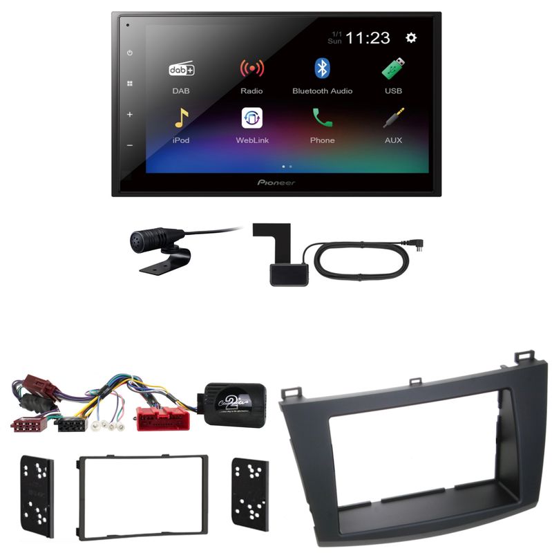 Pioneer DMH-A340DAB USB Bluetooth MP3 Bluetooth MP3 Einbauset für Mazda 3 BL Pioneer DMH-A340DAB USB Bluetooth MP3 Bluetooth MP3 Einbauset für Mazda 3 BL