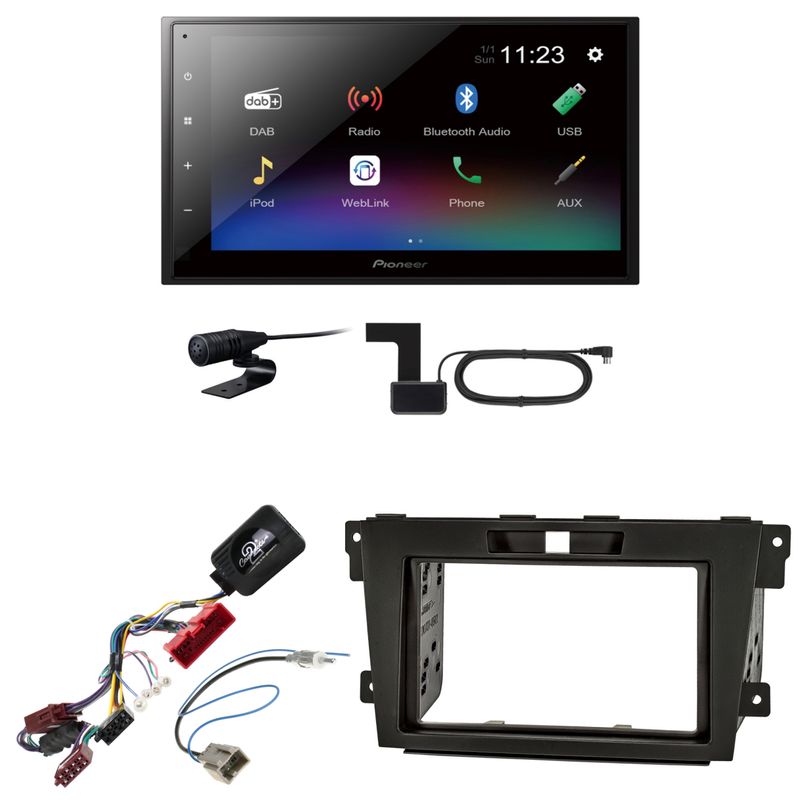 Pioneer DMH-A340DAB USB Bluetooth MP3 Bluetooth MP3 Einbauset für Mazda CX-7