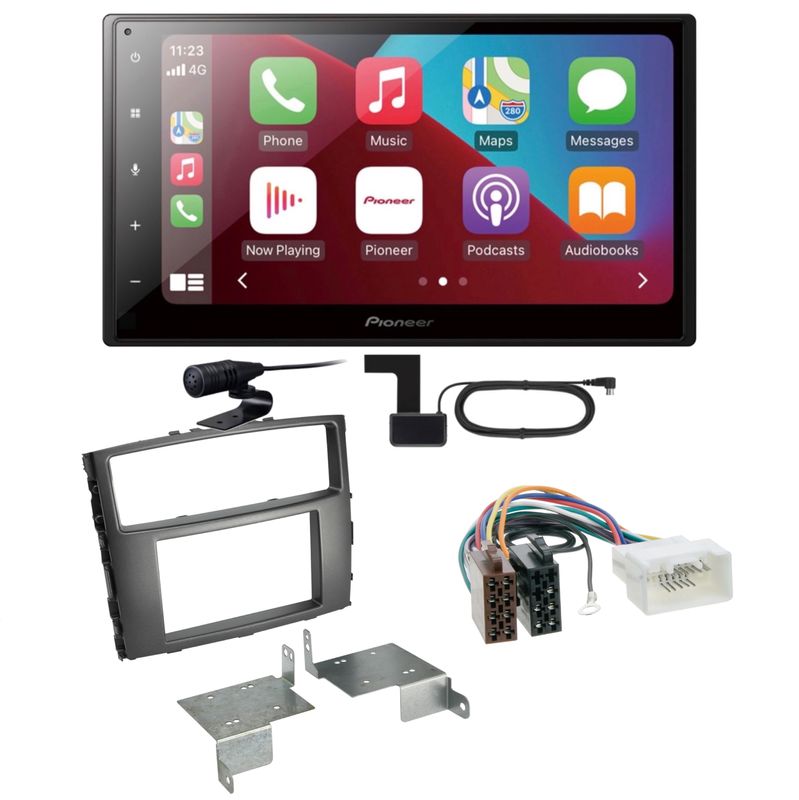 Pioneer SPH-DA160DAB USB Android Auto Einbauset für Mitsubishi Pajero bis 2014