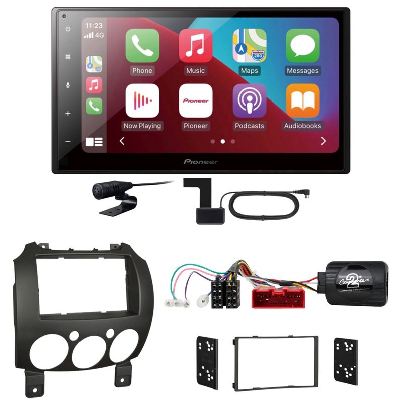 Pioneer SPH-DA160DAB CarPlay Android Auto USB Einbauset für Mazda 2 2008-2014 Pioneer SPH-DA160DAB CarPlay Android Auto USB Einbauset für Mazda 2 2008-2014