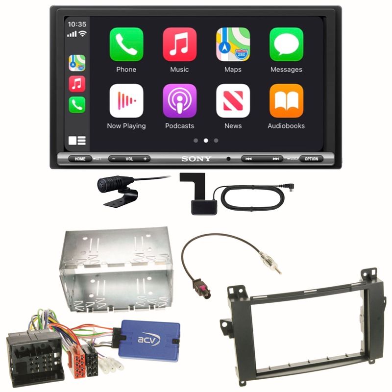 Sony XAV-AX3250 DAB+ Bluetooth USB Einbauset für Mercedes A W169 B Klasse W245 Sony XAV-AX3250 DAB+ Bluetooth USB Einbauset für Mercedes A W169 B Klasse W245