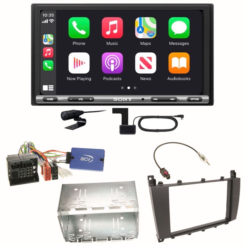Sony XAV-AX3250 DAB+ CarPlay Einbauset für Mercedes C-Klasse W203 CLC CL203 S203 Sony XAV-AX3250 DAB+ CarPlay Einbauset für Mercedes C-Klasse W203 CLC CL203 S203
