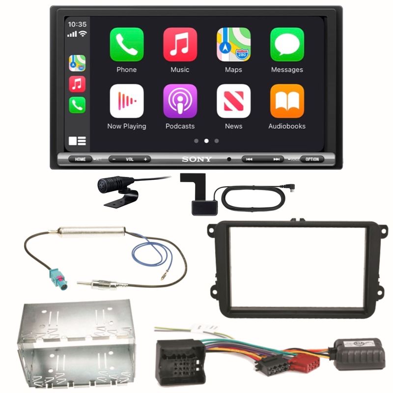 Sony XAV-AX3250 Bluetooth CarPlay Einbauset für Skoda Fabia Roomster Praktik
