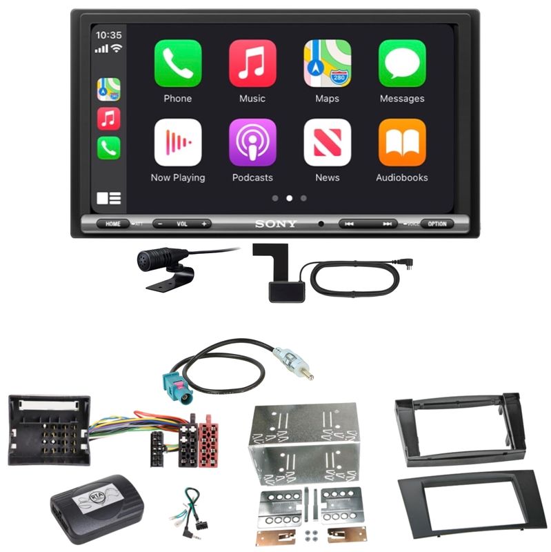 Sony XAV-AX3250 DAB+ Bluetooth CarPlay USB Einbauset für Mercedes W211 CLS W219