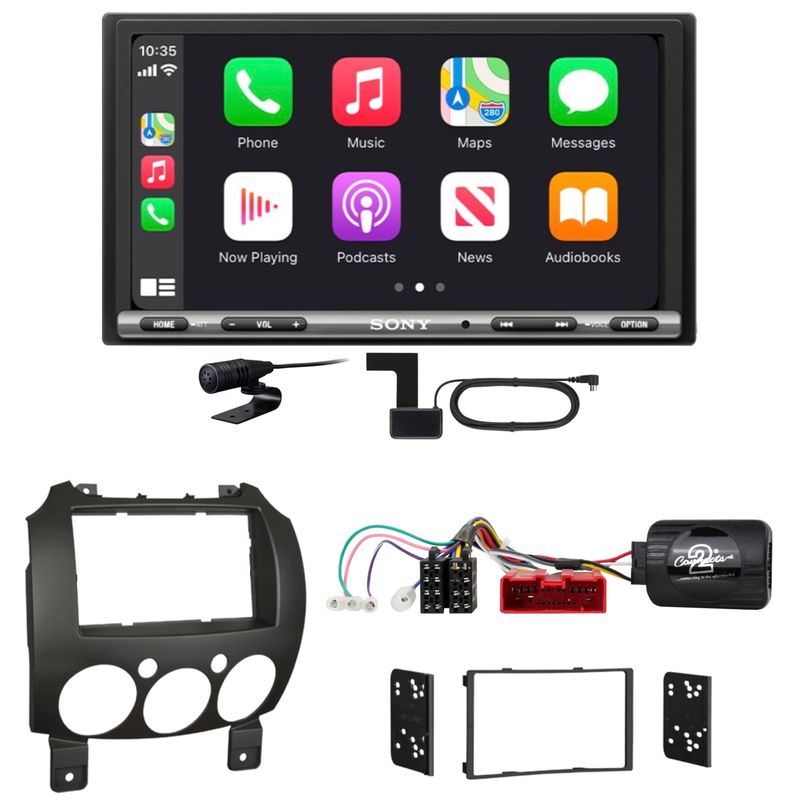 Sony XAV-AX3250 CarPlay Android Auto DAB Einbauset für Mazda 2 2008-2014 Sony XAV-AX3250 CarPlay Android Auto DAB Einbauset für Mazda 2 2008-2014