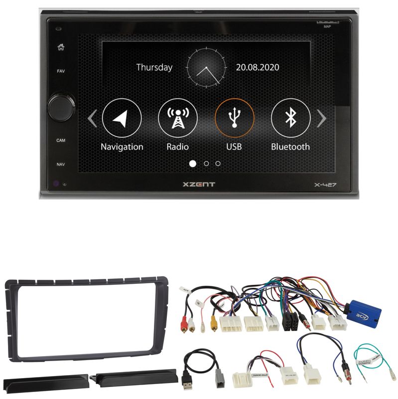 XZENT X-427 Bluetooth Moniceiver USB MP3 DAB+ Einbauset für Toyota Hilux ab 2011