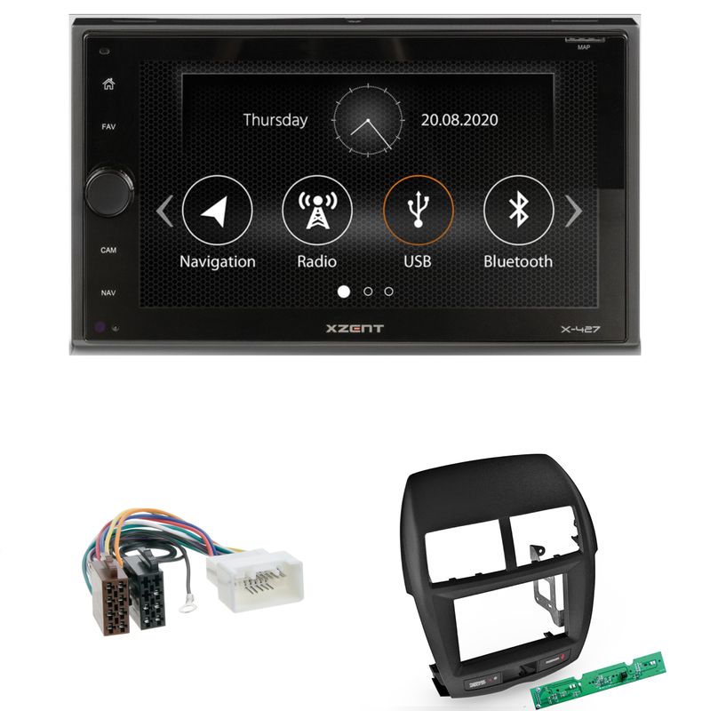 XZENT X-427 Bluetooth Moniceiver DAB+ USB Einbauset für Mitsubishi ASX bis 2014