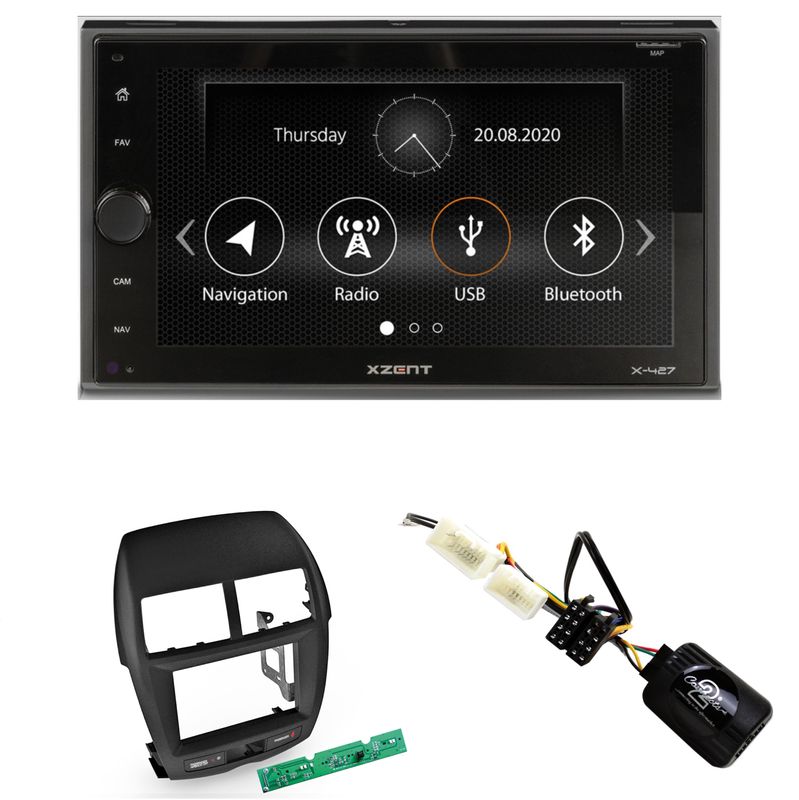 XZENT X-427 Bluetooth Moniceiver DAB+ USB Einbauset für Mitsubishi ASX bis 2014
