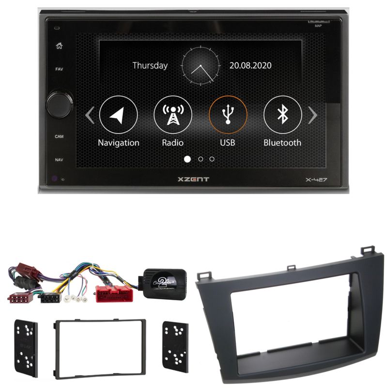 XZENT X-427 Bluetooth Moniceiver DAB+ Autoradio USB MP3 Einbauset für Mazda 3 BL