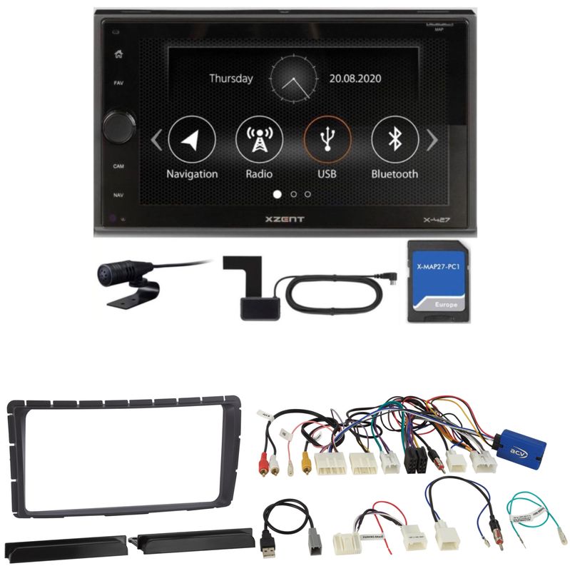 XZENT X-427 Bluetooth Naviceiver USB MP3 DAB+ Einbauset für Toyota Hilux ab 2011