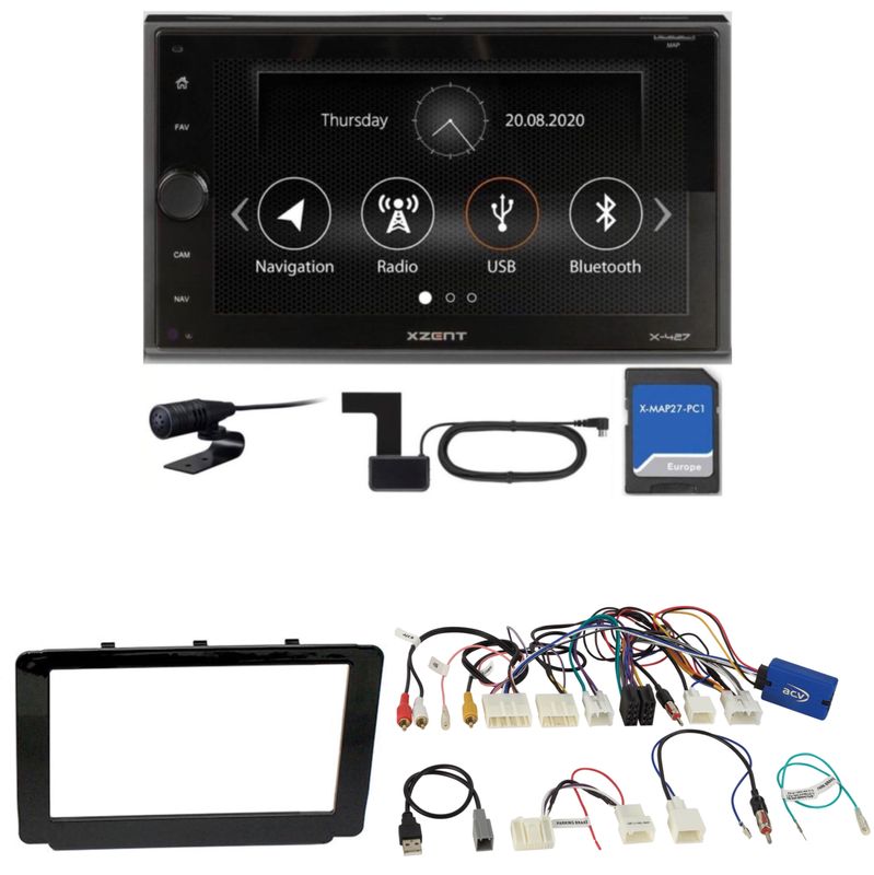 XZENT X-427 Bluetooth Naviceiver USB MP3 Einbauset für Toyota Hilux 2016-2019