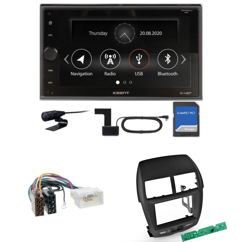 XZENT X-427 Bluetooth Naviceiver DAB+ USB Einbauset für Mitsubishi ASX bis 2014