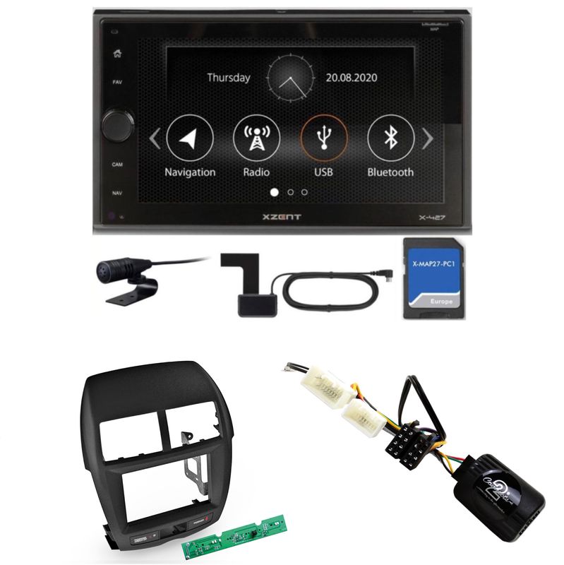 XZENT X-427 Bluetooth Naviceiver DAB+ USB Einbauset für Mitsubishi ASX bis 2014
