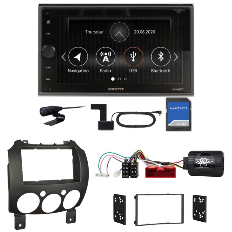XZENT X-427 Bluetooth Naviceiver USB Autoradio Einbauset für Mazda 2 2008-2014 XZENT X-427 Bluetooth Naviceiver USB Autoradio Einbauset für Mazda 2 2008-2014