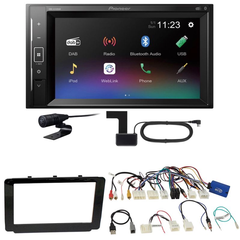 Pioneer DMH-A240DAB Bluetooth USB MP3 Einbauset für Toyota Hilux 2016-2019