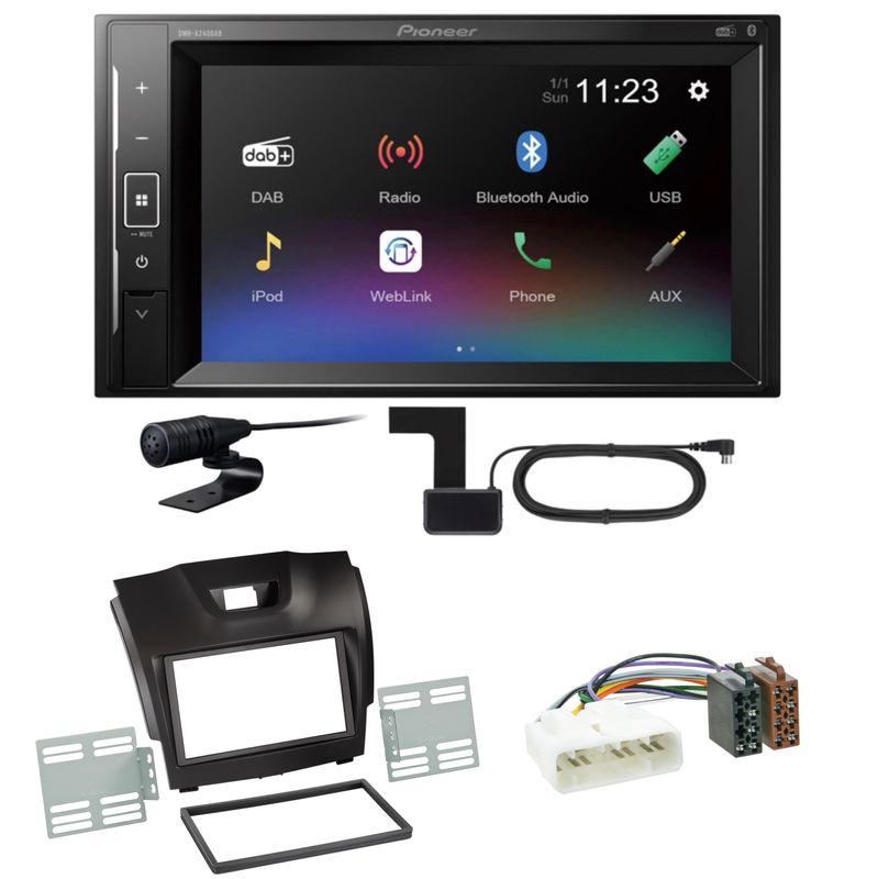 Pioneer DMH-A240DAB Bluetooth DAB+ Autoradio USB Einbauset für Isuzu D-Max 2 Pioneer DMH-A240DAB Bluetooth DAB+ Autoradio USB Einbauset für Isuzu D-Max 2