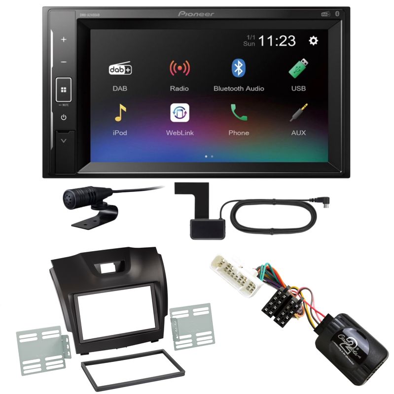 Pioneer DMH-A240DAB Bluetooth DAB+ Autoradio USB Einbauset für Isuzu D-Max 2 Pioneer DMH-A240DAB Bluetooth DAB+ Autoradio USB Einbauset für Isuzu D-Max 2