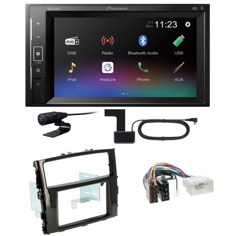 Pioneer DMH-A240DAB Bluetooth DAB+ USB Einbauset für Mitsubishi Pajero ab 2015