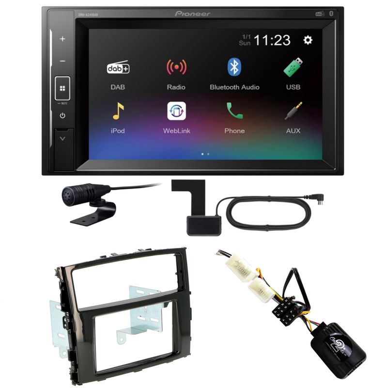 Pioneer DMH-A240DAB Bluetooth DAB+ USB Einbauset für Mitsubishi Pajero ab 2015