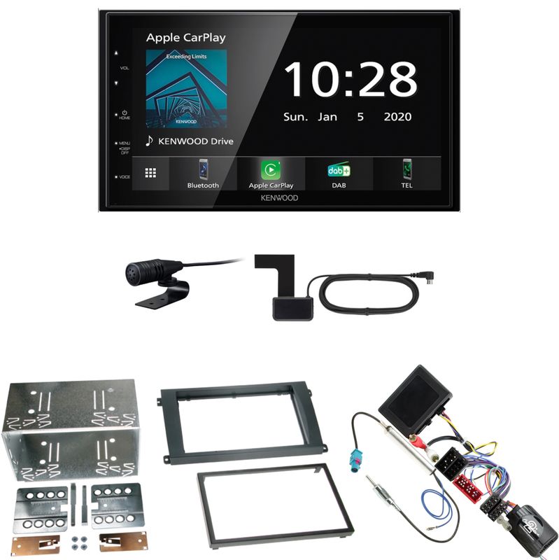 Kenwood DMX-5020DABS CarPlay Android Auto Einbauset für Porsche Cayenne bis 2006 Kenwood DMX-5020DABS CarPlay Android Auto Einbauset für Porsche Cayenne bis 2006