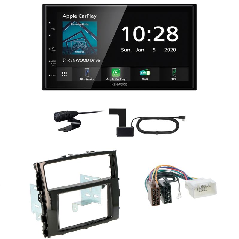 Kenwood DMX-5020DABS CarPlay USB MP3 Einbauset für Mitsubishi Pajero ab 2015
