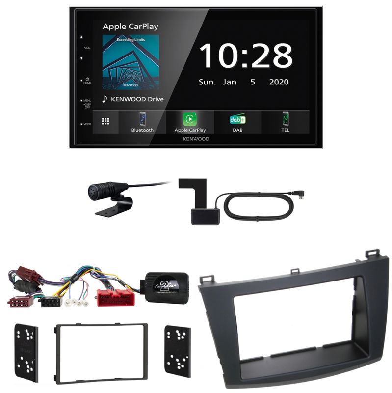 Kenwood DMX-5020DABS CarPlay Android Auto USB Bluetooth Einbauset für Mazda 3 BL