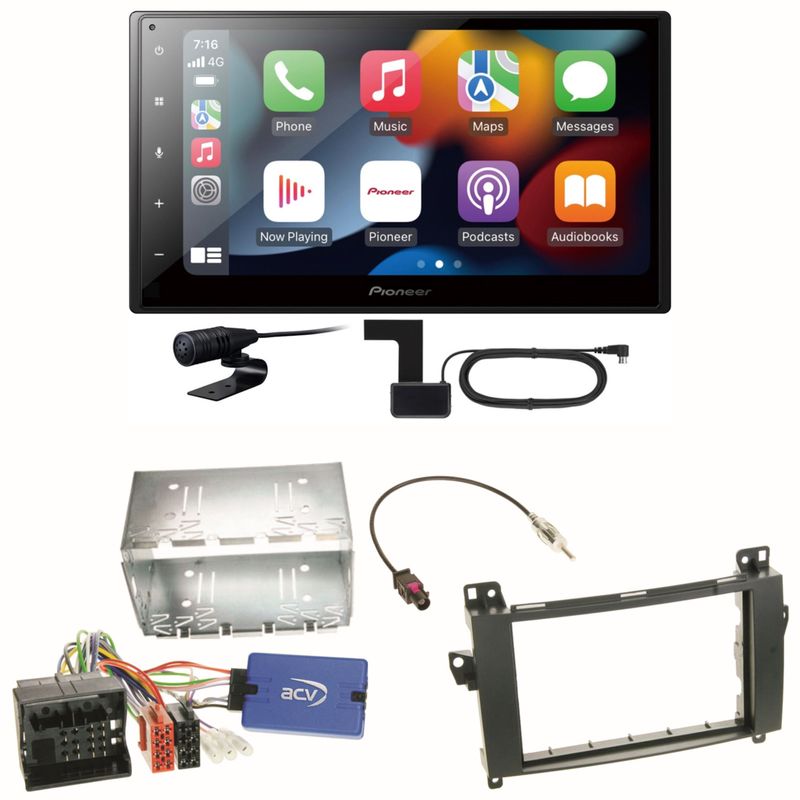 Pioneer SPH-DA360DAB Bluetooth USB Einbauset für Mercedes A W169 B Klasse W245