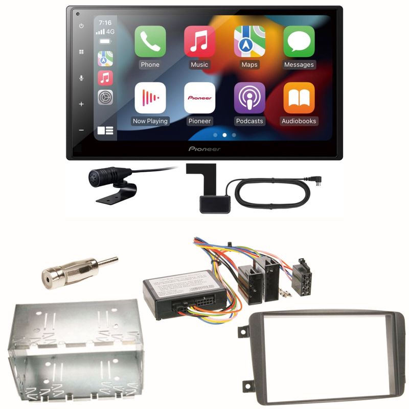 Pioneer SPH-DA360DAB CarPlay Einbauset für Mercedes C-Klasse W203 CLK W208 W209