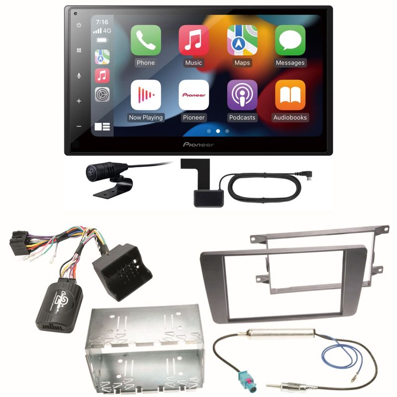 Pioneer SPH-DA360DAB Android Auto CarPlay Einbauset für Skoda Octavia 2 Yeti 5L