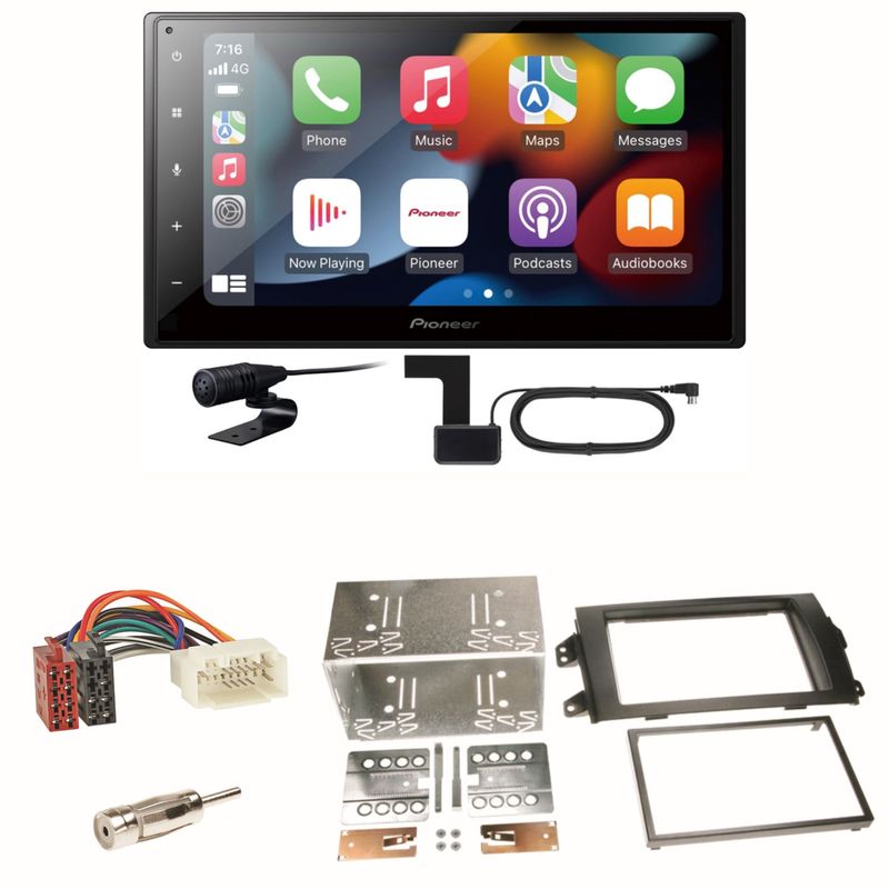 Pioneer SPH-DA360DAB Android Auto CarPlay Einbauset für Suzuki SX 4 Fiat Sedici