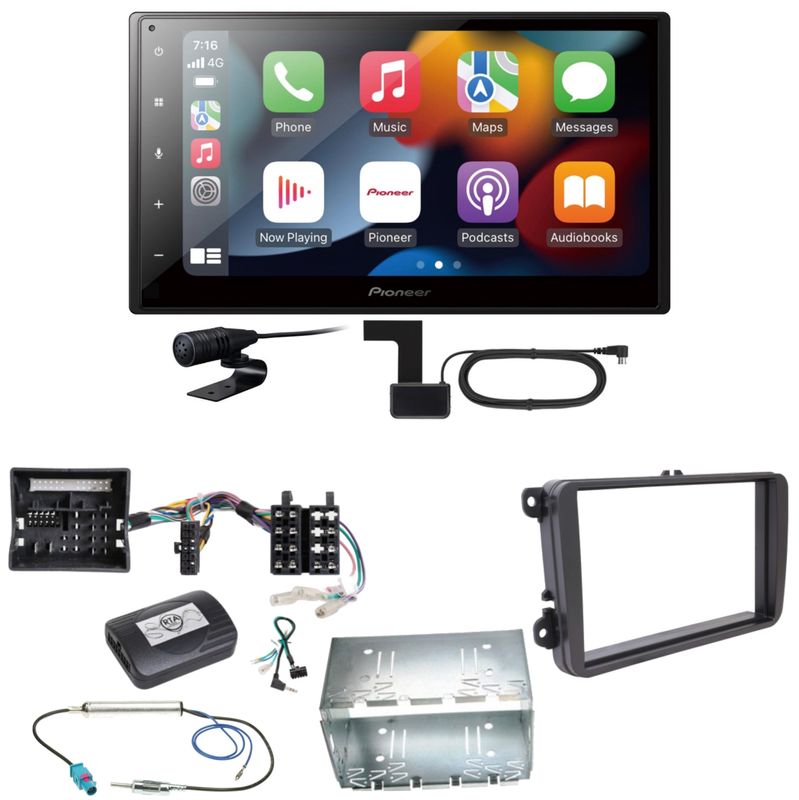 Pioneer SPH-DA360DAB DAB+ Android Auto CarPlay Einbauset für T6 Sharan 2 Beetle