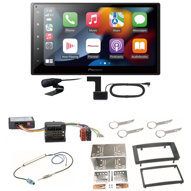 Pioneer SPH-DA360DAB Bluetooth CarPlay Android Auto Einbauset für Touareg 7L