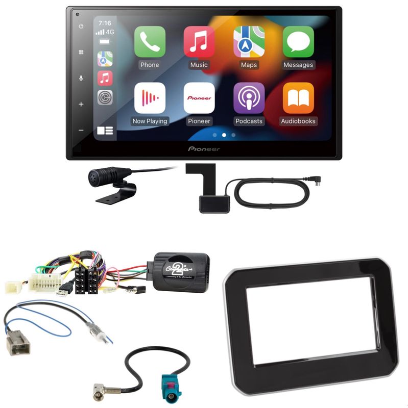 Pioneer SPH-DA360DAB CarPlay Android Auto Einbauset für Suzuki Ignis MF ab 2017