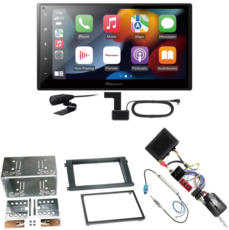 Pioneer SPH-DA360DAB CarPlay Android Auto Einbauset für Porsche Cayenne bis 2006 Pioneer SPH-DA360DAB CarPlay Android Auto Einbauset für Porsche Cayenne bis 2006