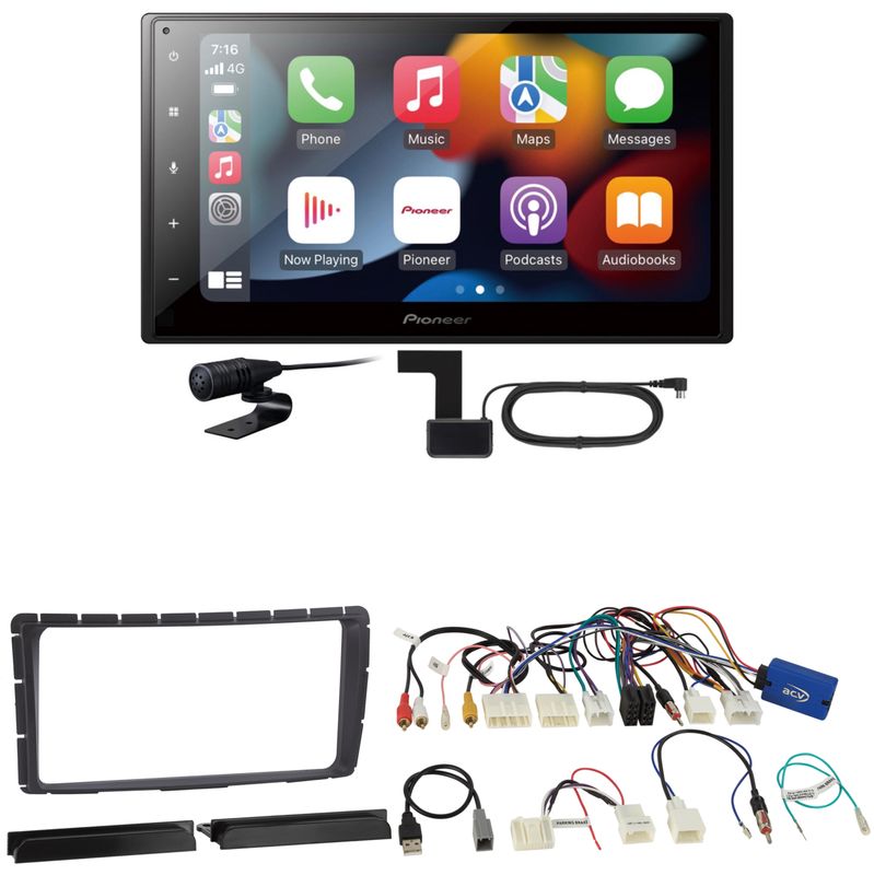 Pioneer SPH-DA360DAB CarPlay Android Auto Einbauset für Toyota Hilux ab 2011