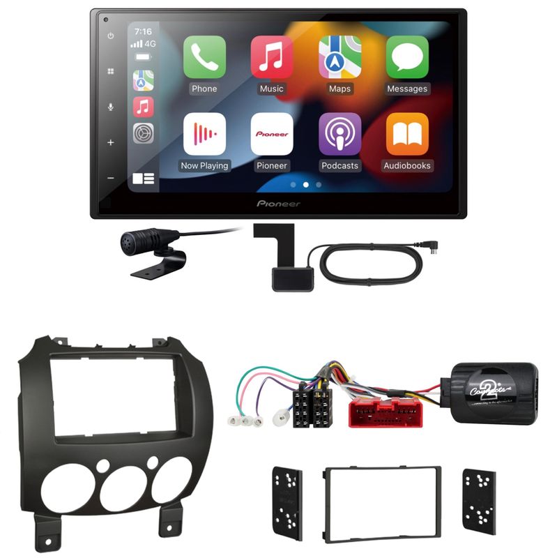 Pioneer SPH-DA360DAB CarPlay Android Auto DAB Einbauset für Mazda 2 2008-2014 Pioneer SPH-DA360DAB CarPlay Android Auto DAB Einbauset für Mazda 2 2008-2014