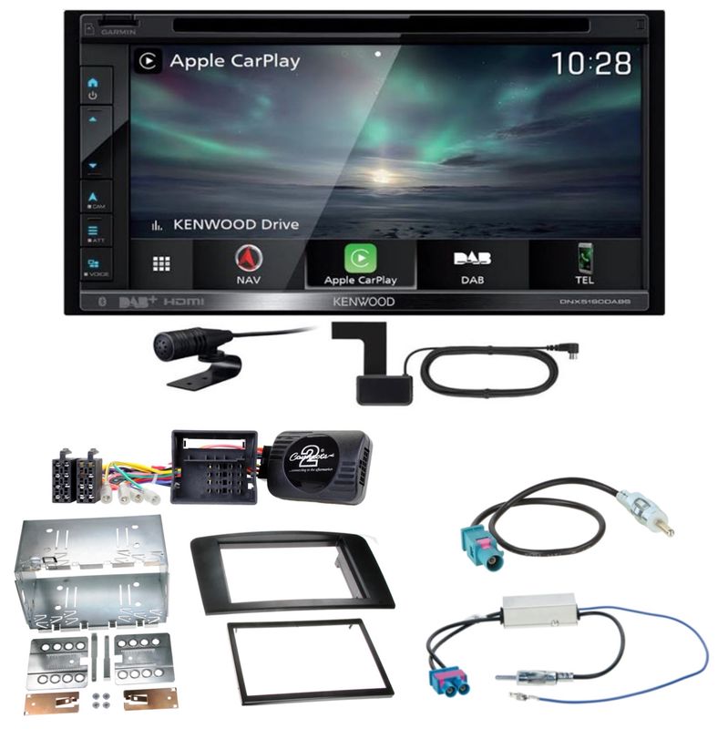 Kenwood DNX-5190DABS CarPlay Android Auto DAB+ Einbauset für Mercedes ML W164 Kenwood DNX-5190DABS CarPlay Android Auto DAB+ Einbauset für Mercedes ML W164