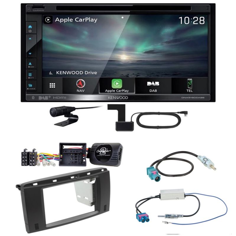 Kenwood DNX-5190DABS CarPlay Android Auto DAB+ USB Einbauset für Mercedes R W251 Kenwood DNX-5190DABS CarPlay Android Auto DAB+ USB Einbauset für Mercedes R W251
