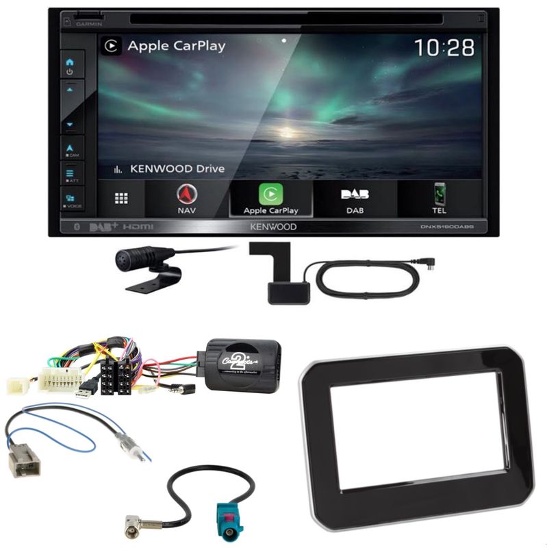 Kenwood DNX-5190DABS CarPlay Navigation Einbauset für Suzuki Ignis MF ab 2017
