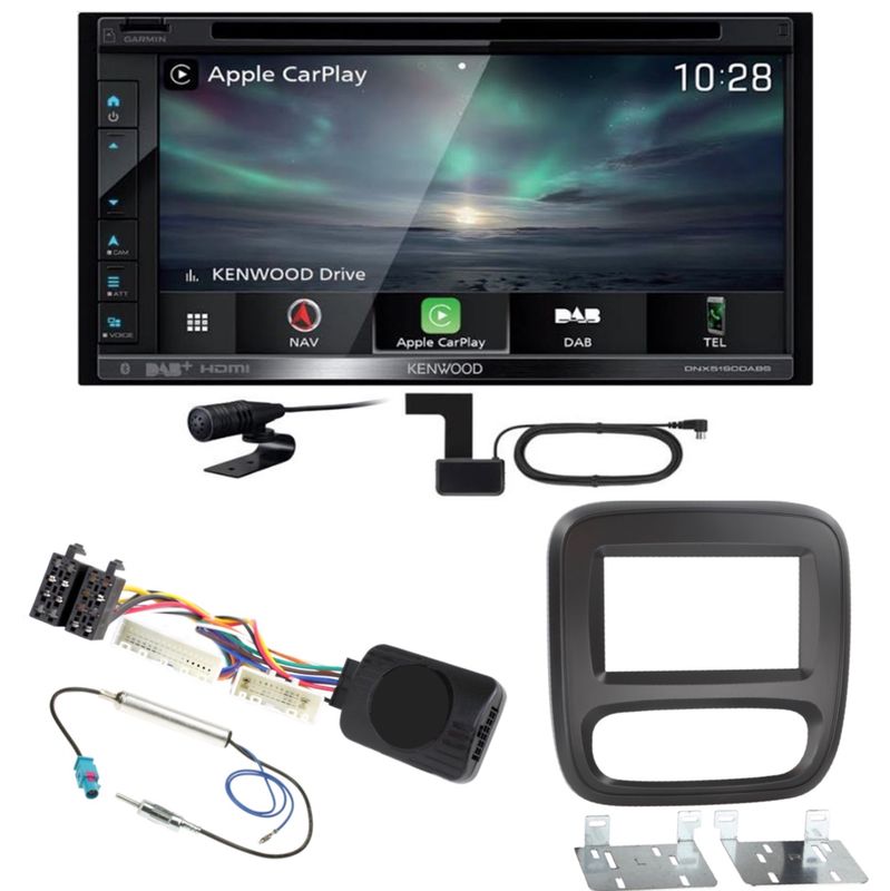 Kenwood DNX-5190DABS CarPlay Android Auto DAB+ USB Einbauset für Opel Vivaro B Kenwood DNX-5190DABS CarPlay Android Auto DAB+ USB Einbauset für Opel Vivaro B