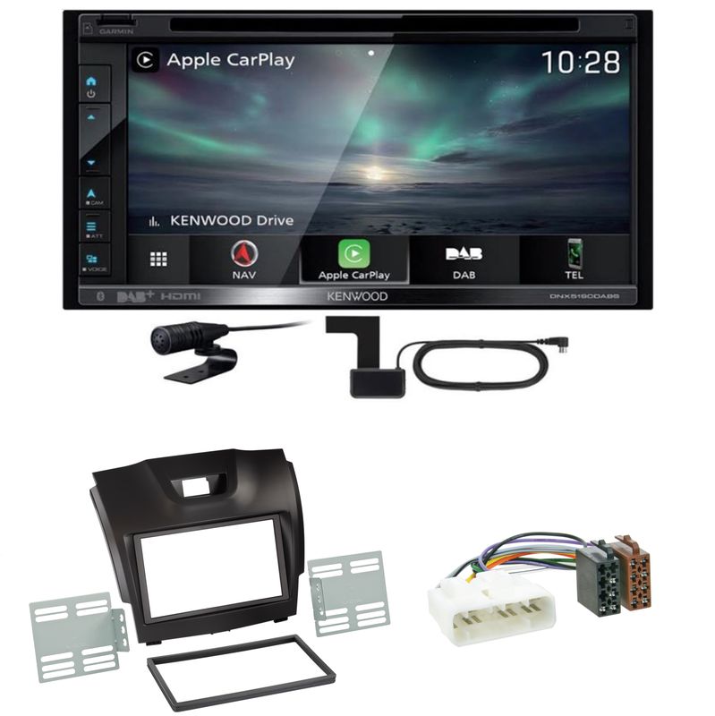 Kenwood DNX-5190DABS CarPlay Android Auto DAB+ USB Einbauset für Isuzu D-Max 2 Kenwood DNX-5190DABS CarPlay Android Auto DAB+ USB Einbauset für Isuzu D-Max 2