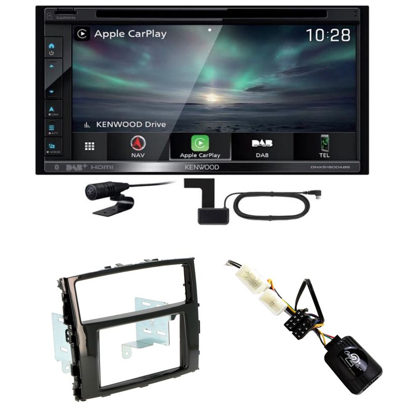 Kenwood DNX-5190DABS CarPlay USB MP3 CD Einbauset für Mitsubishi Pajero ab 2015 Kenwood DNX-5190DABS CarPlay USB MP3 CD Einbauset für Mitsubishi Pajero ab 2015