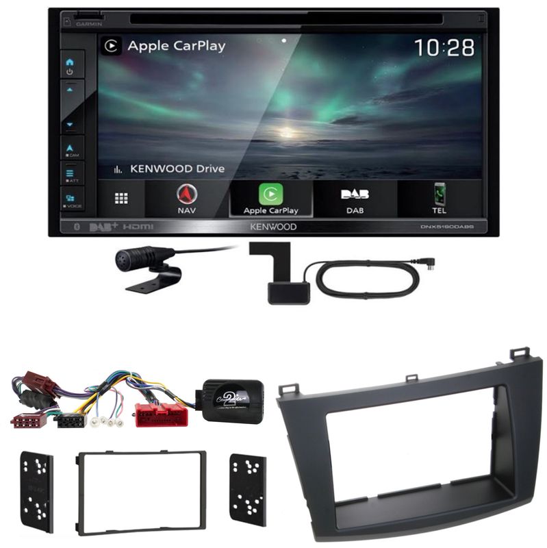 Kenwood DNX-5190DABS CarPlay Navigation Android Auto Einbauset für Mazda 3 BL Kenwood DNX-5190DABS CarPlay Navigation Android Auto Einbauset für Mazda 3 BL